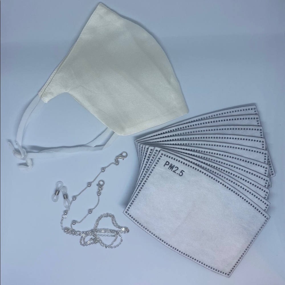 Mulberry silk facemask with lanyard & filters